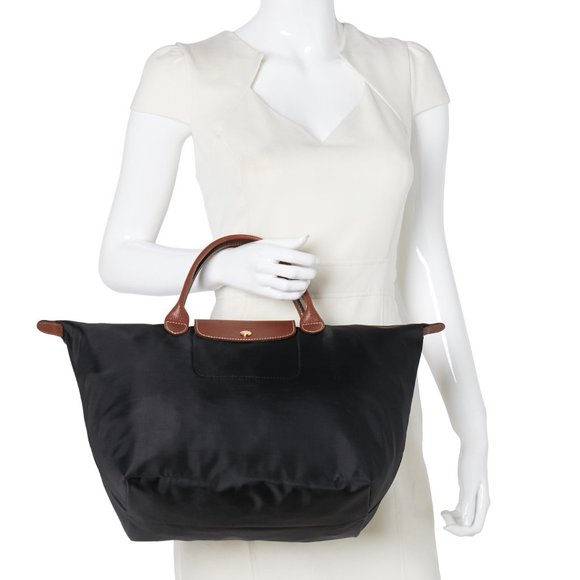 ❤️ NWT LONGCHAMP Le Pliage Type M Medium Short Handle Tote Gunmetal Gray AUTHNTC - Picture 7 of 16